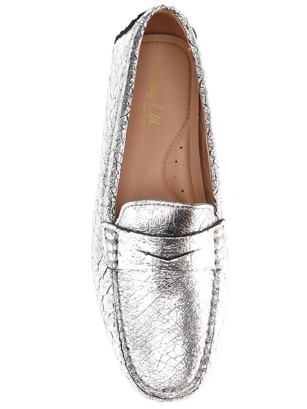 Flag LTD. Women's Morgan Metallic Crinkle Leather Penny